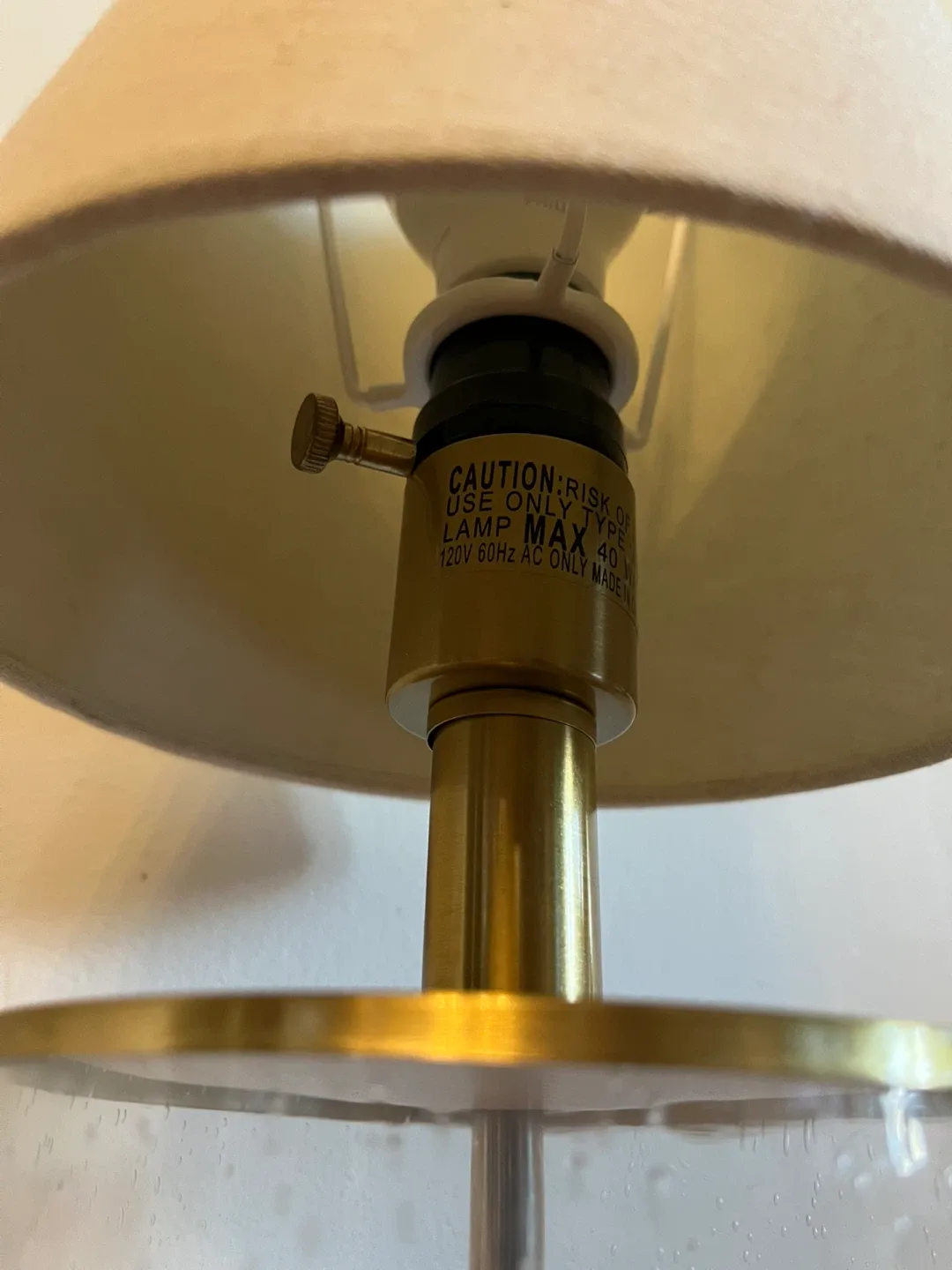 Glass Table Lamp with Linen Shade image indicator(4)