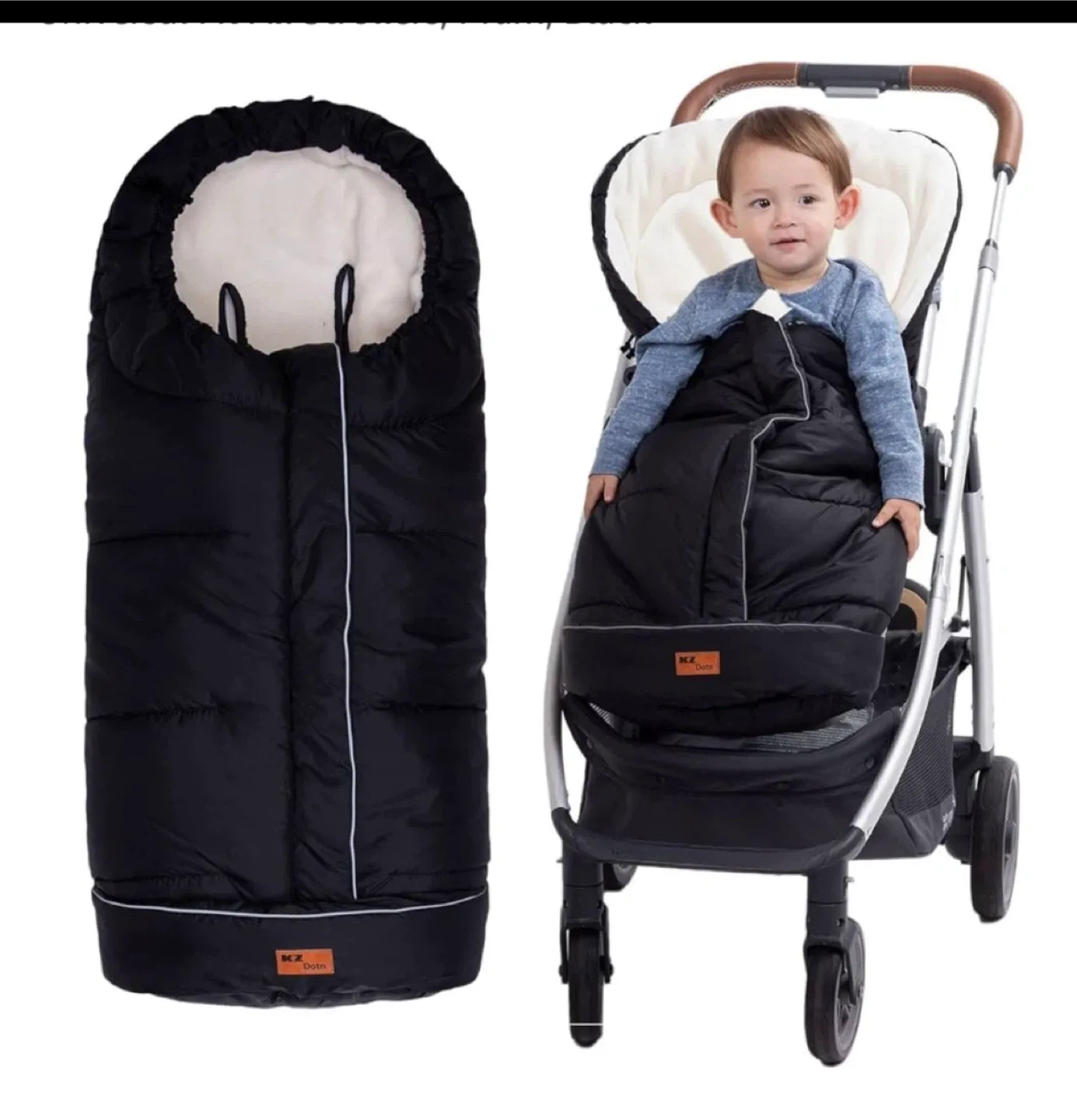 KZ Dotnz Winter Stroller Footmuff - Black thumbnail