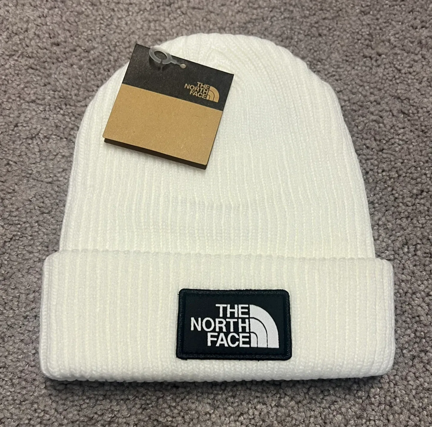 New!! The North Face White Beanie - One Size thumbnail