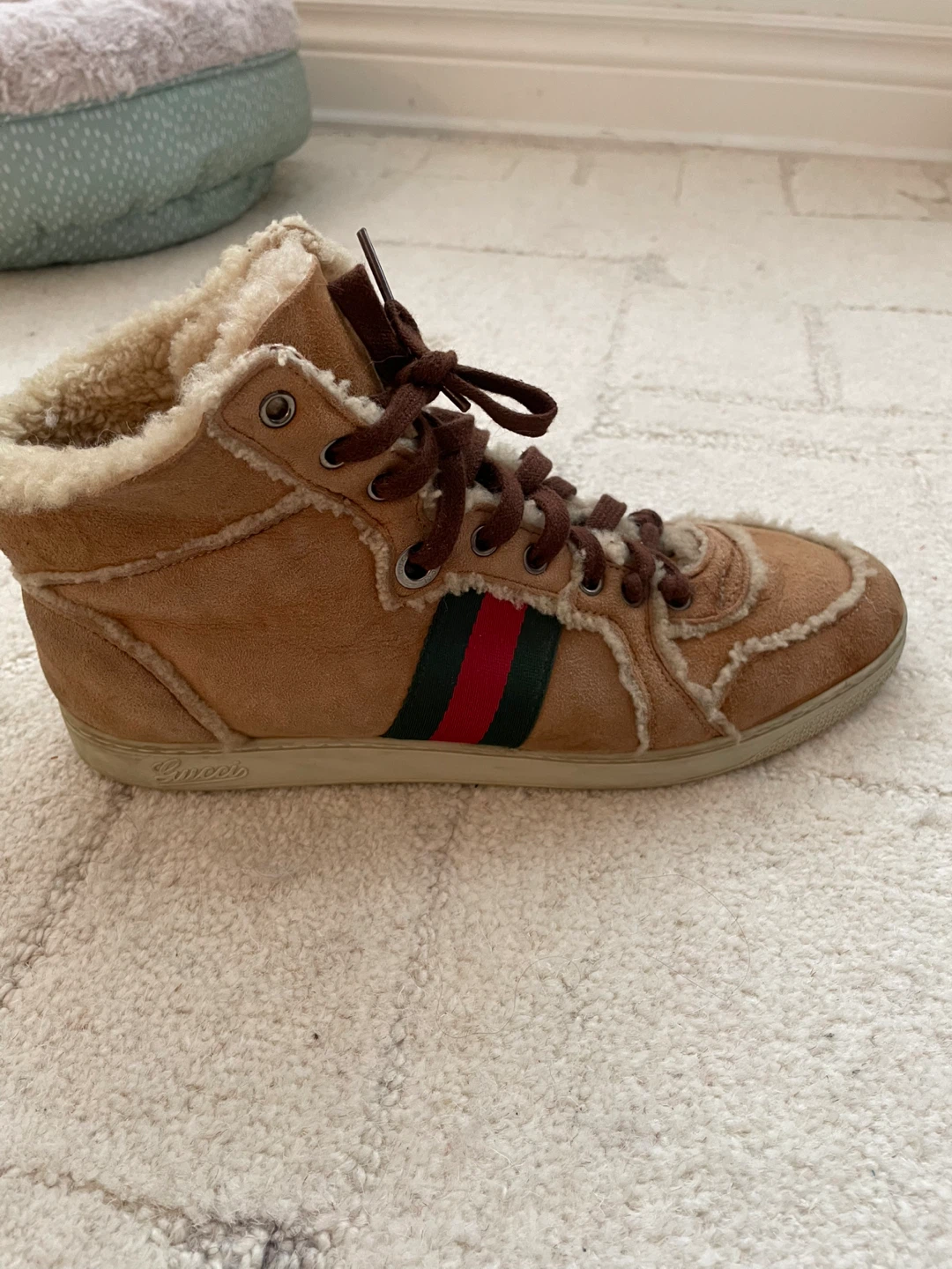 Gucci Shearling High-Top Sneakers - photo 2