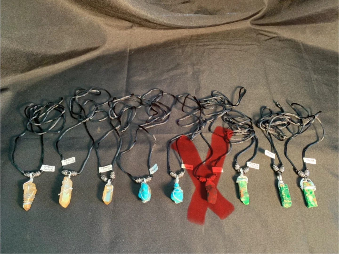 NEW Genuine Semi-precious Nugget Gemstone Pendant Necklace image indicator(5)