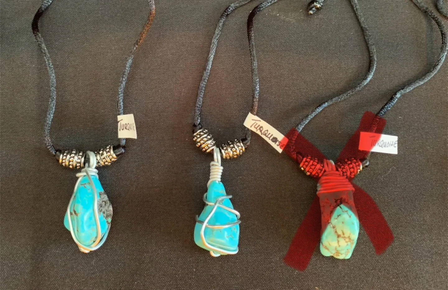 NEW Genuine Semi-precious Nugget Gemstone Pendant Necklace image indicator(3)