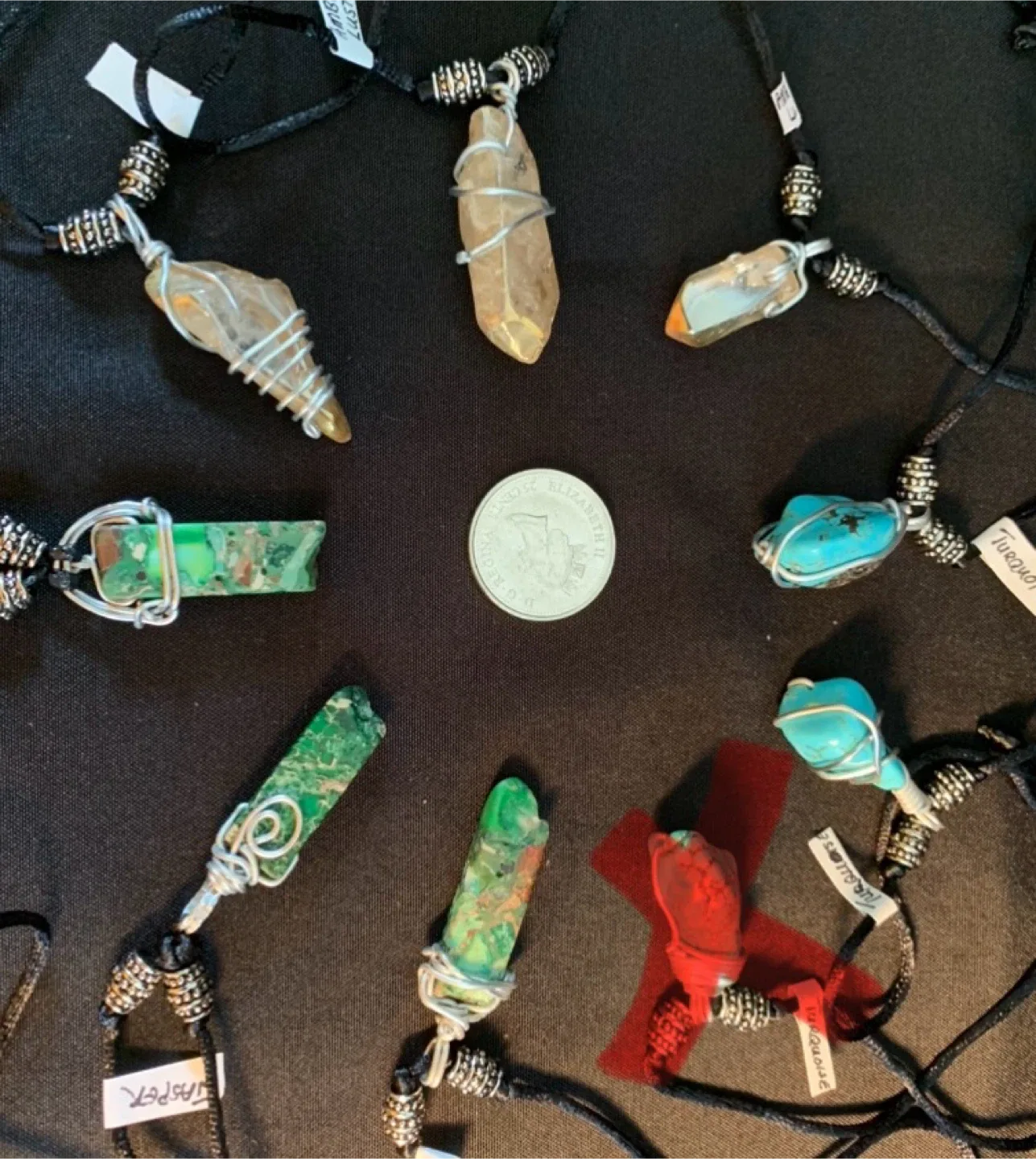 NEW Genuine Semi-precious Nugget Gemstone Pendant Necklace image indicator(6)