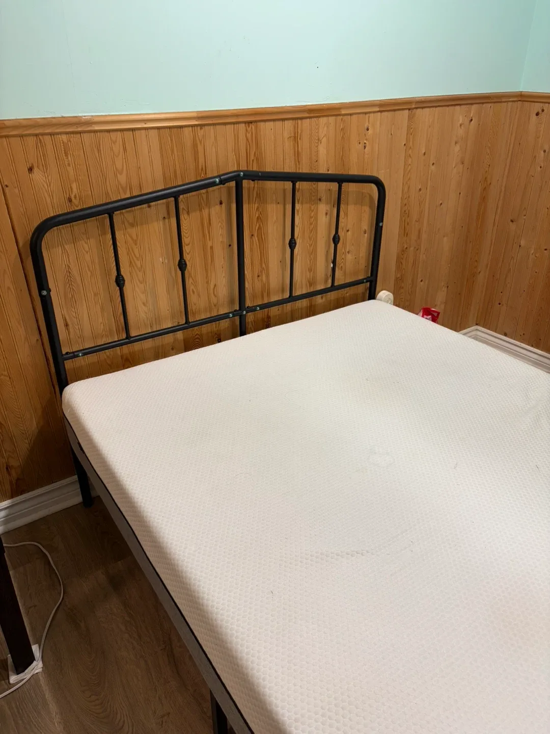 Black Metal Bed Frame and Mattress image indicator(3)