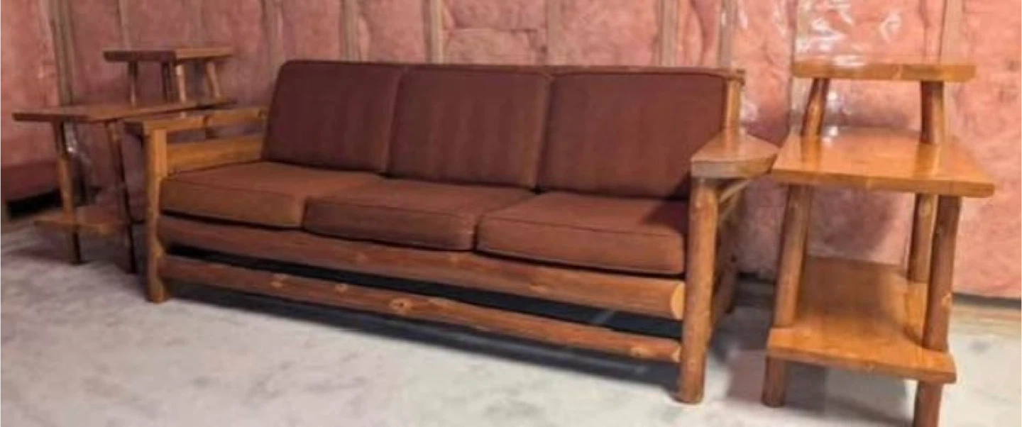 Rustic Pine Log Furniture Set - Sofa, Chairs, Tables - photo 2