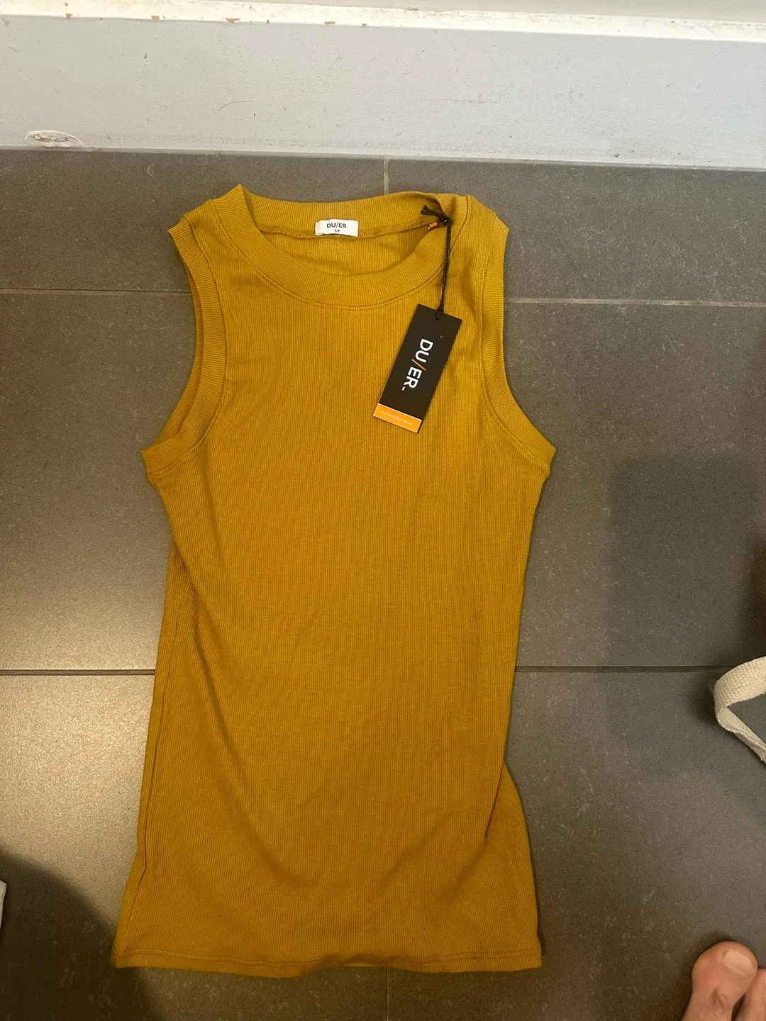 DU/ER Ribbed Pima High Neck Tank - Size S - Cider thumbnail