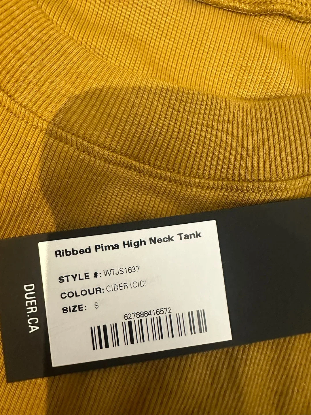 DU/ER Ribbed Pima High Neck Tank - Size S - Cider image indicator(3)