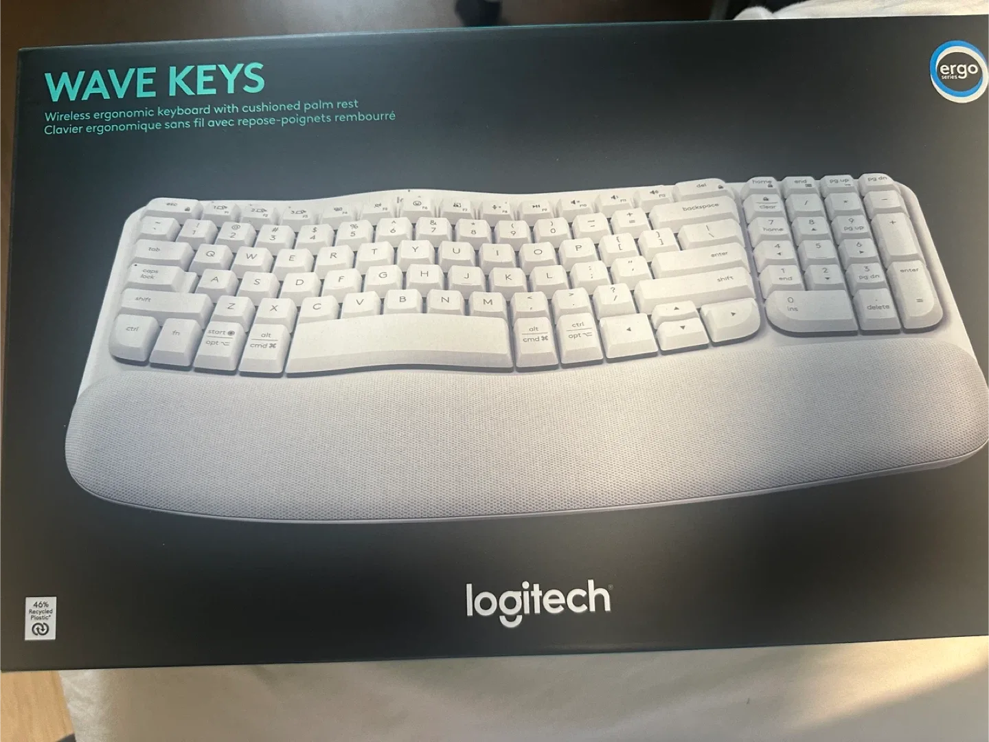 Logitech Wave Keys Wireless Ergonomic Keyboard - New thumbnail