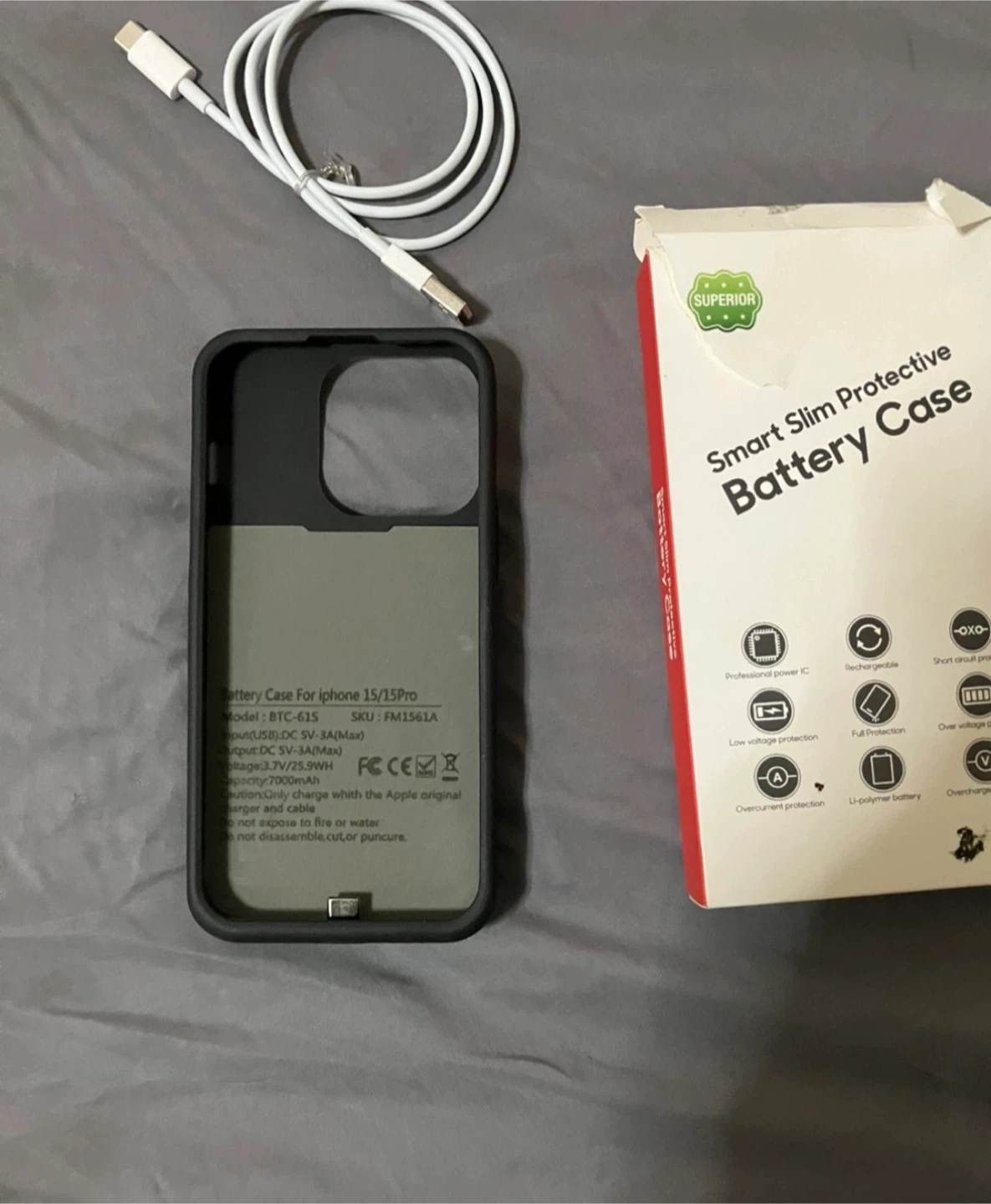 iPhone 15/15 Pro Charging Case & Screen Protector
