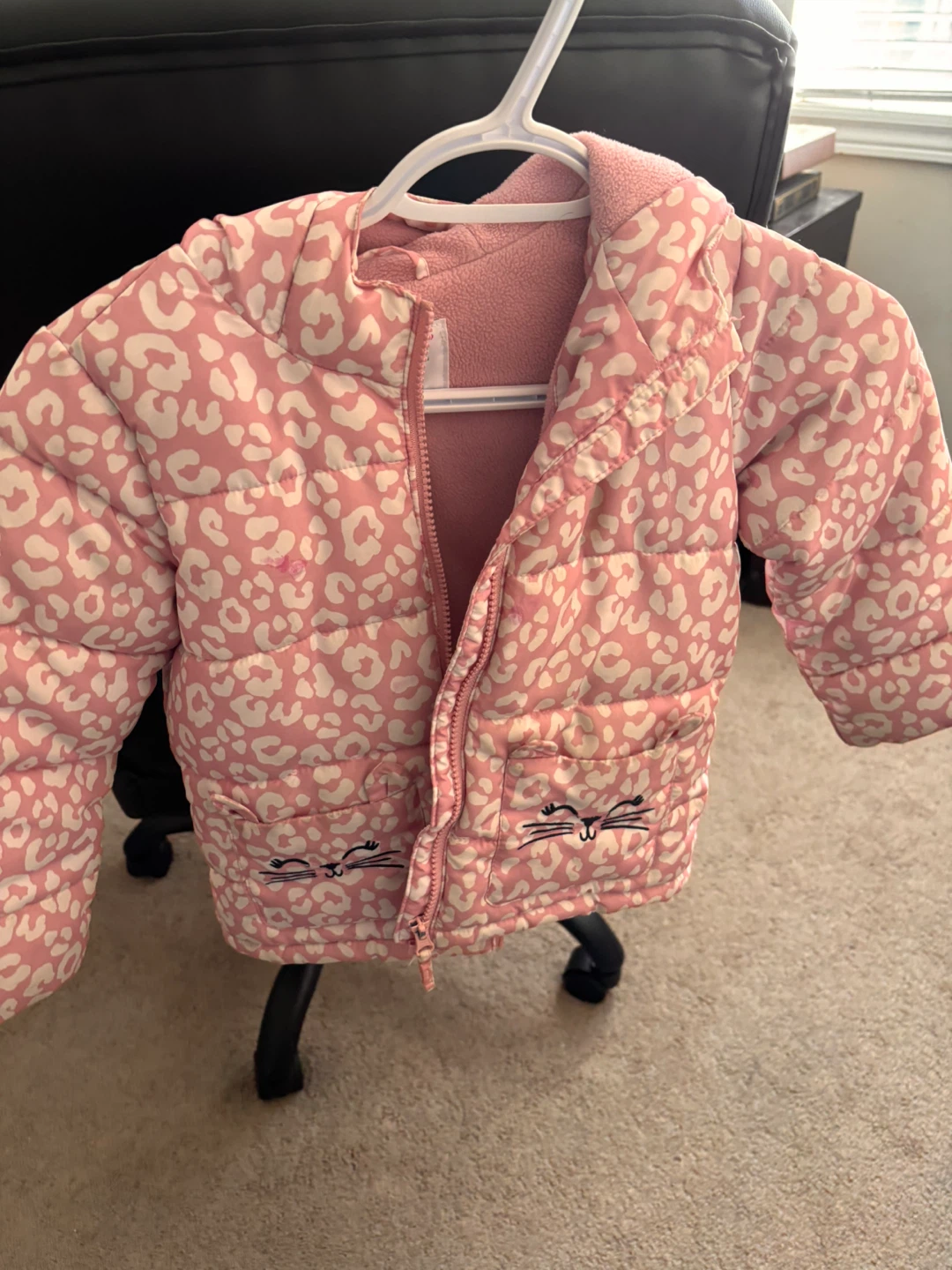 Carter's Pink Leopard Print Puffer Jacket