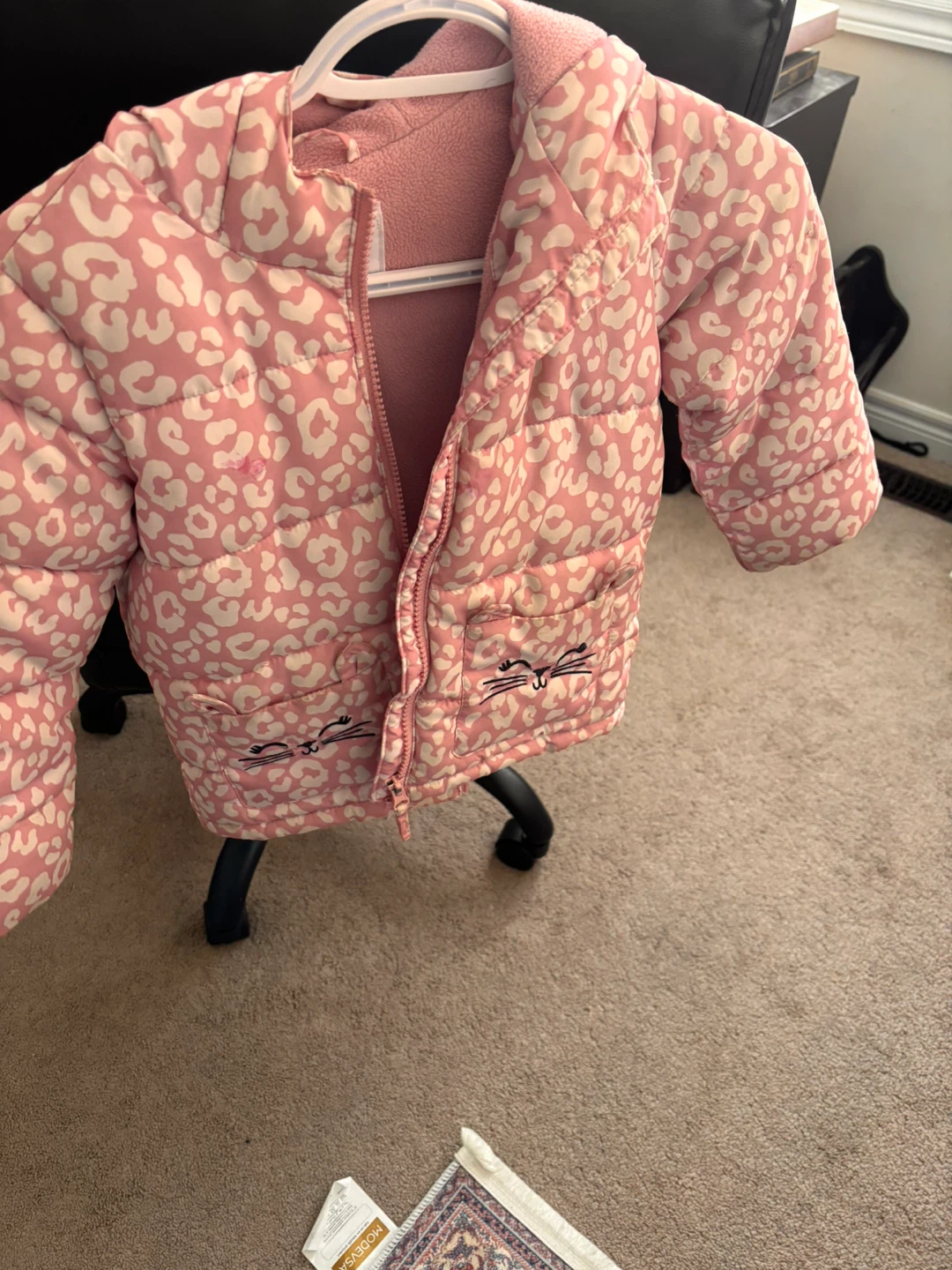 Carter's Pink Leopard Print Puffer Jacket - photo 2