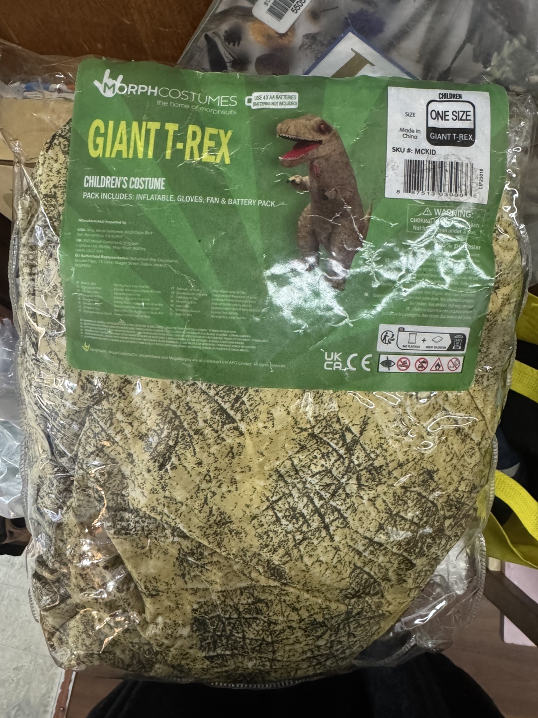 Morph Giant T-Rex Inflatable Costume - One Size