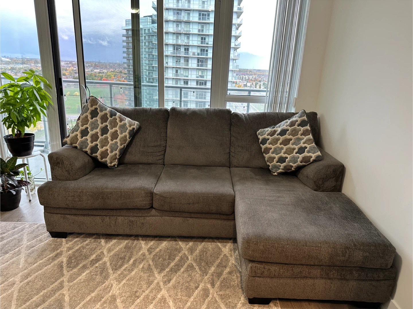 Grey Sectional Sofa with lounge Chaise for a Great Deal!