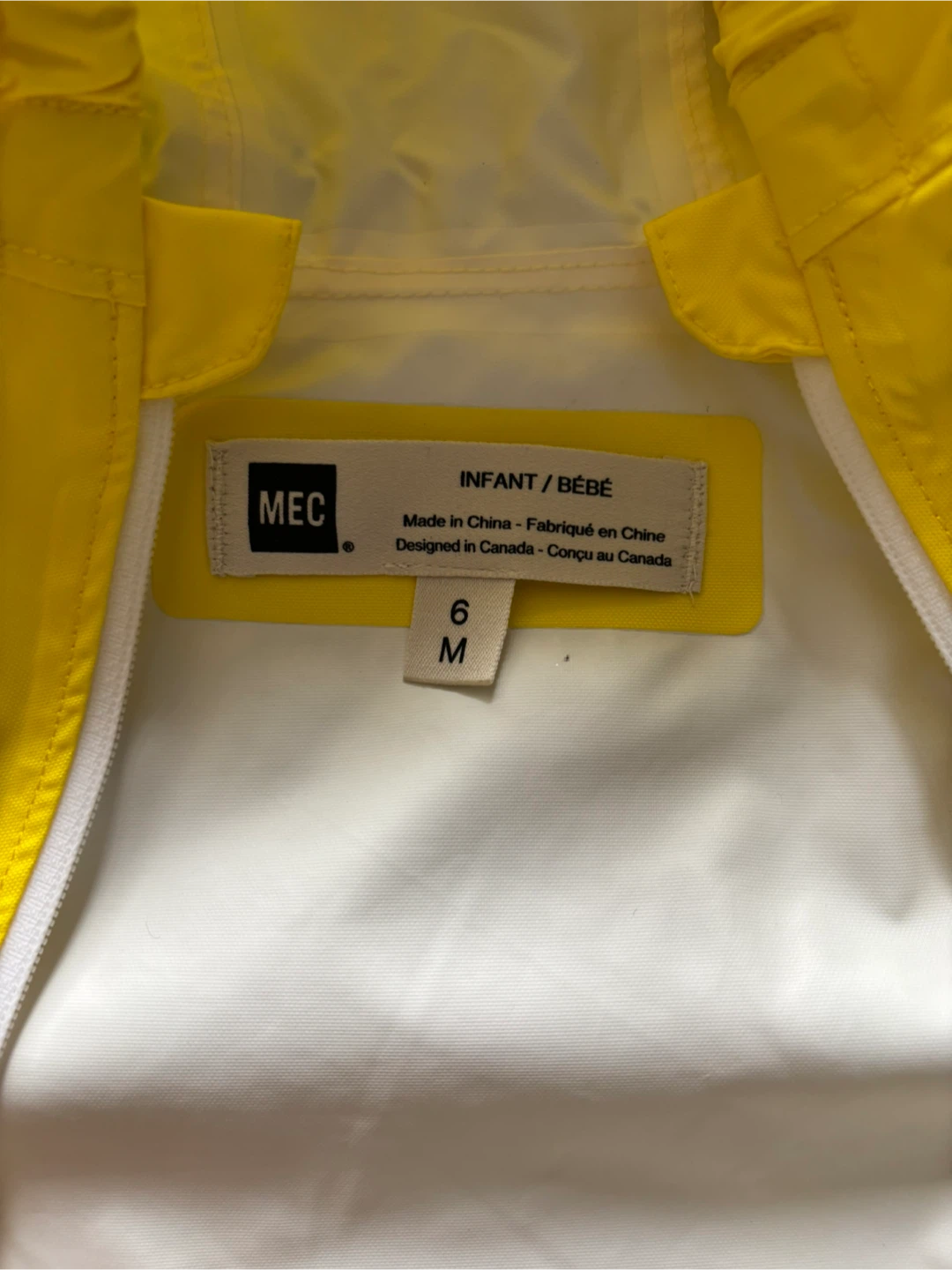 MEC Infant Yellow Rain Suit - Size 6M - photo 3