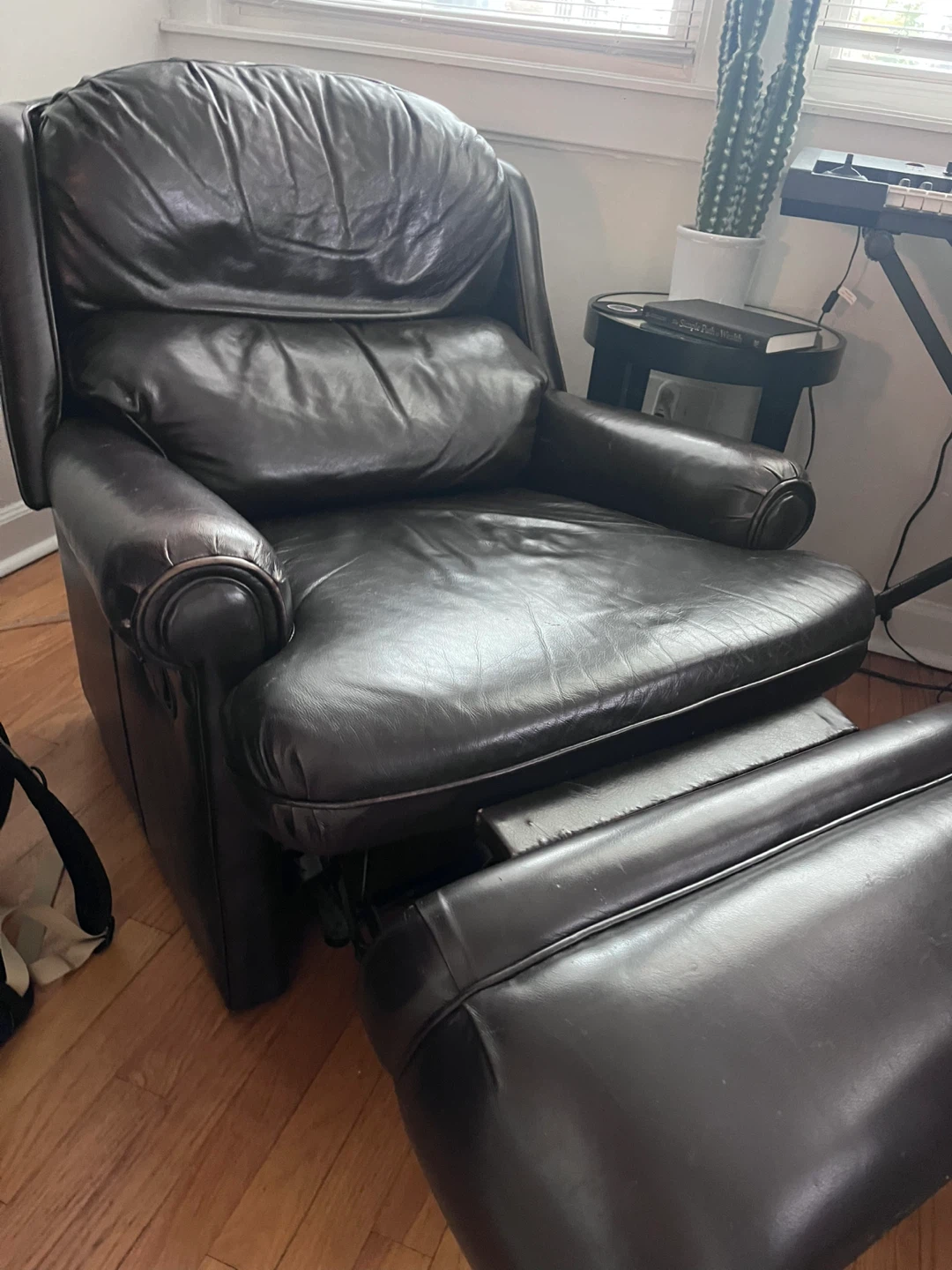 Reclining Brown Leather Armchair