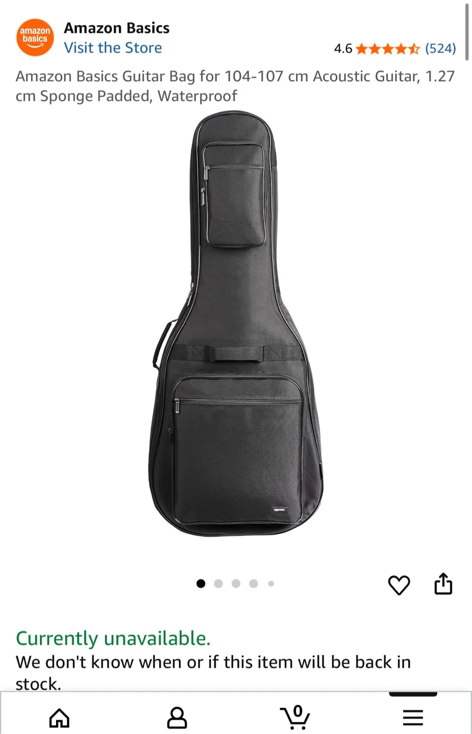New Amazon Basics Guitar Bag 41-42 inch Acoustic