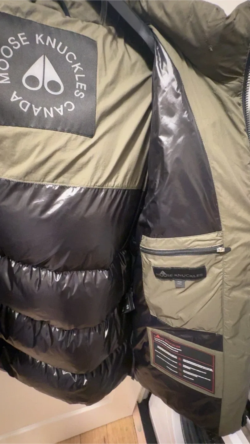 Moose Knuckles Down Puffer Jacket, Olive Green image indicator(4)
