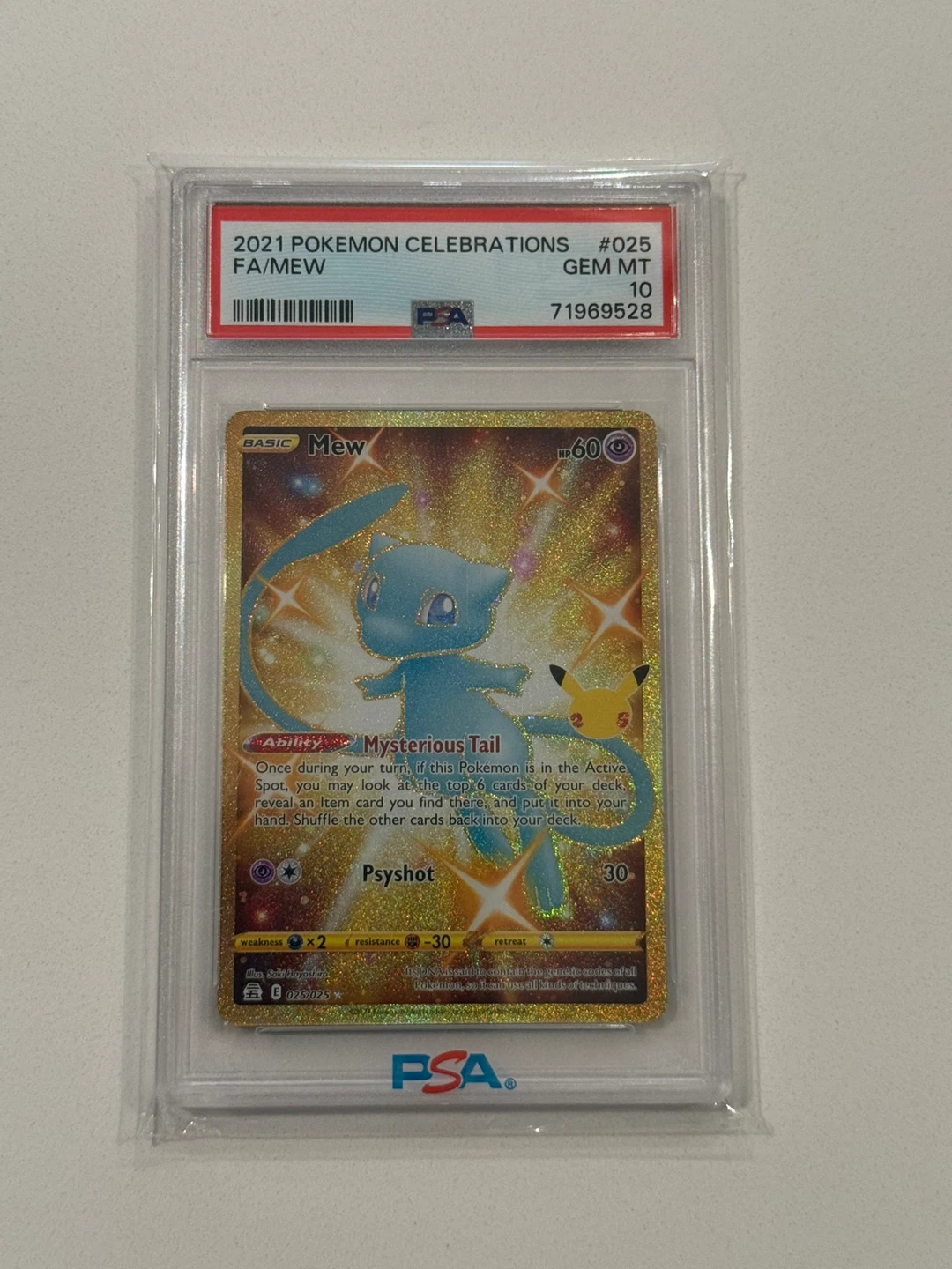 PSA 10 GEM MT 2021 Pokemon Celebrations Mew #025