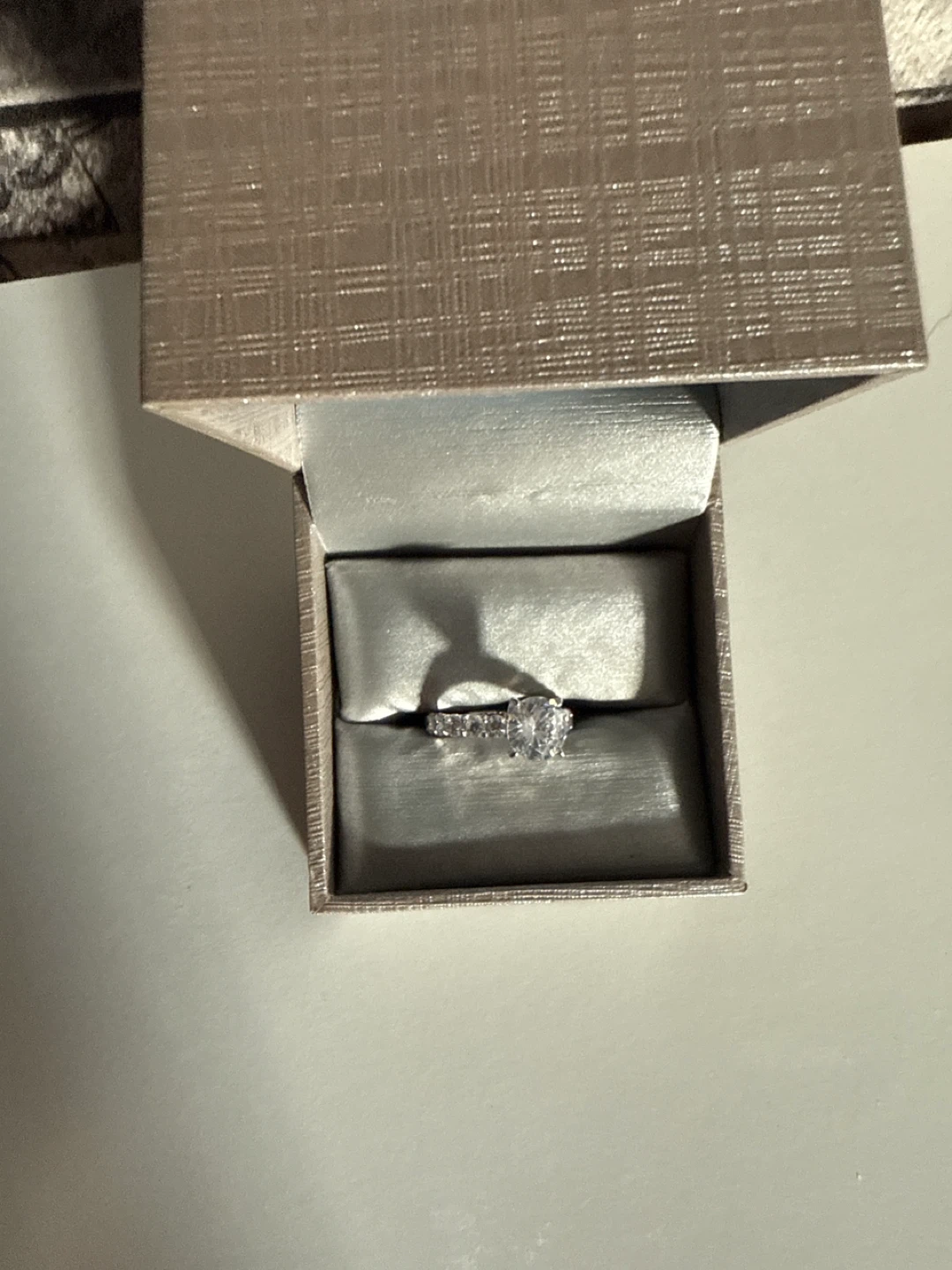 Engagement Ring sterling silver, cz (cosmetic jewelry)