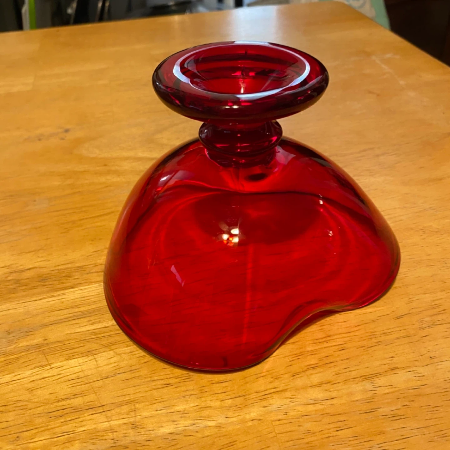 Vintage Viking Glass Company Ruby Red Heart Glass Compote - photo 5