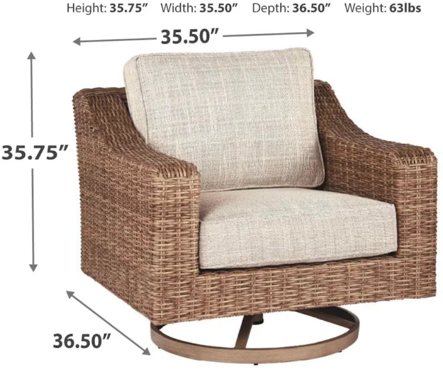 Wicker Swivel Patio Chair image indicator(4)