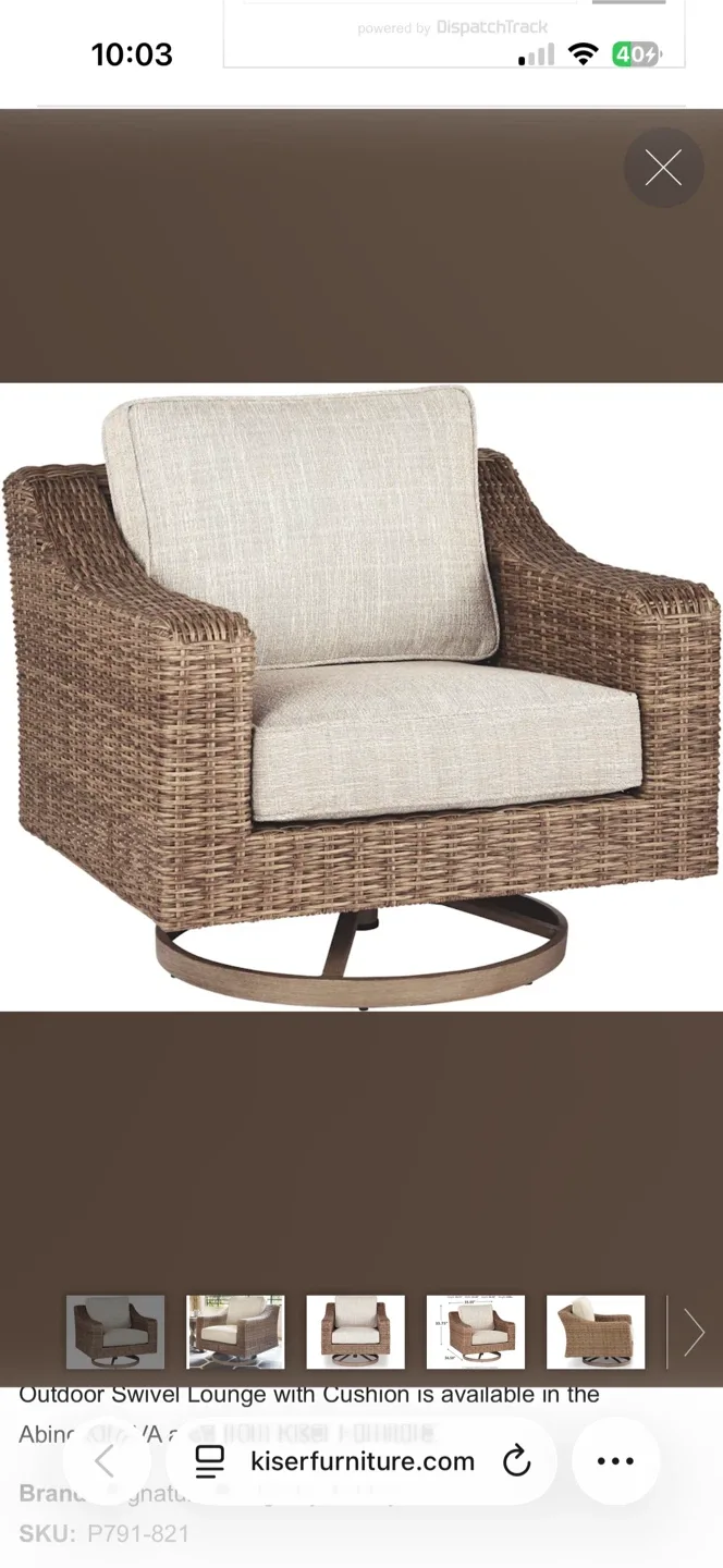 Wicker Swivel Patio Chair image indicator(8)