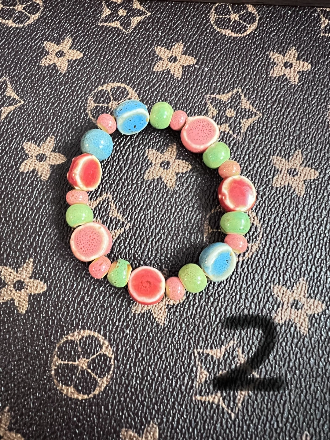 Handmade Ceramic Beaded Bracelet - Colourful - photo 2