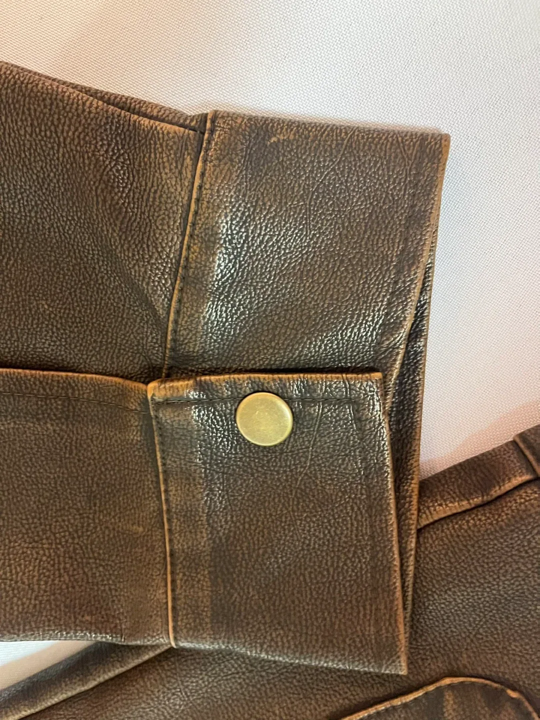 Unisex Brown Faux Leather Fall Jacket image indicator(7)