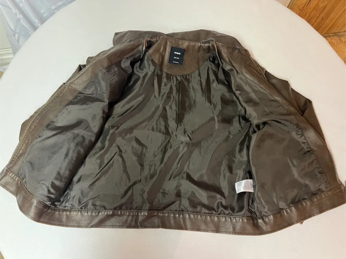 Unisex Brown Faux Leather Fall Jacket image indicator(10)