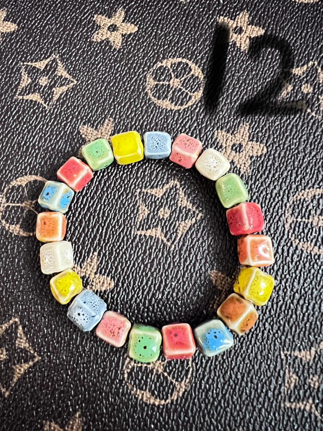 Handmade Ceramic and Wooden Beaded Bracelet - Colourful - photo 3