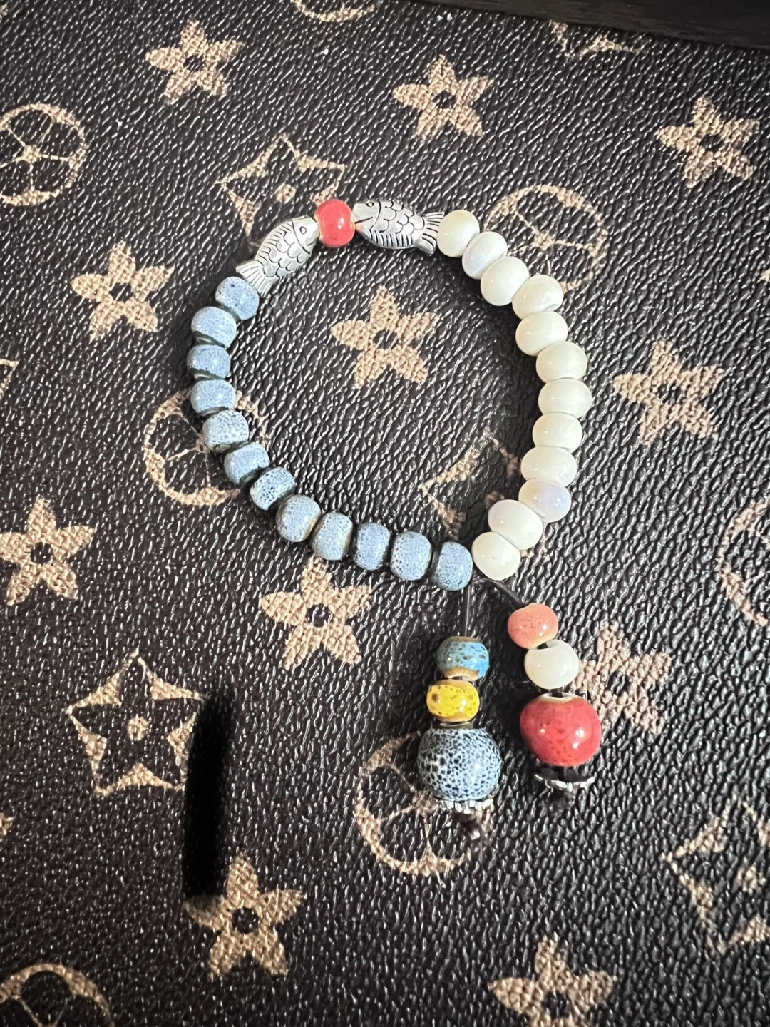 Handmade Ceramic and Wooden Beaded Bracelet - Colourful - photo 4