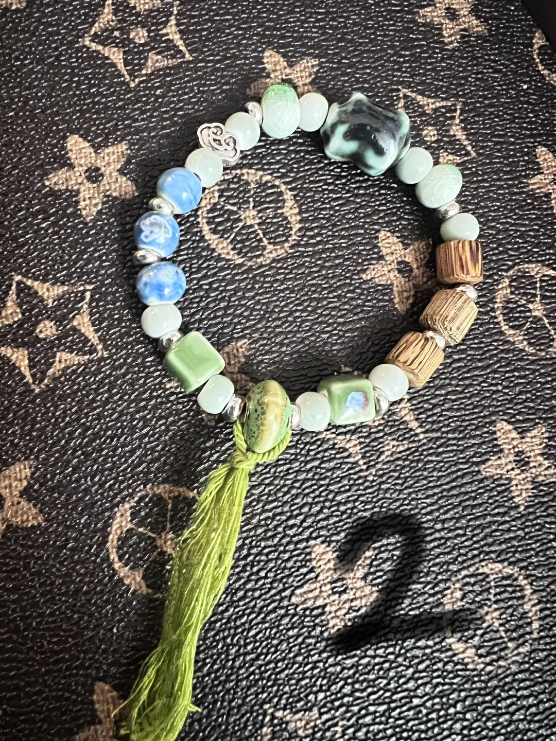 Handmade Ceramic and Wooden Beaded Bracelet - Colourful - photo 5