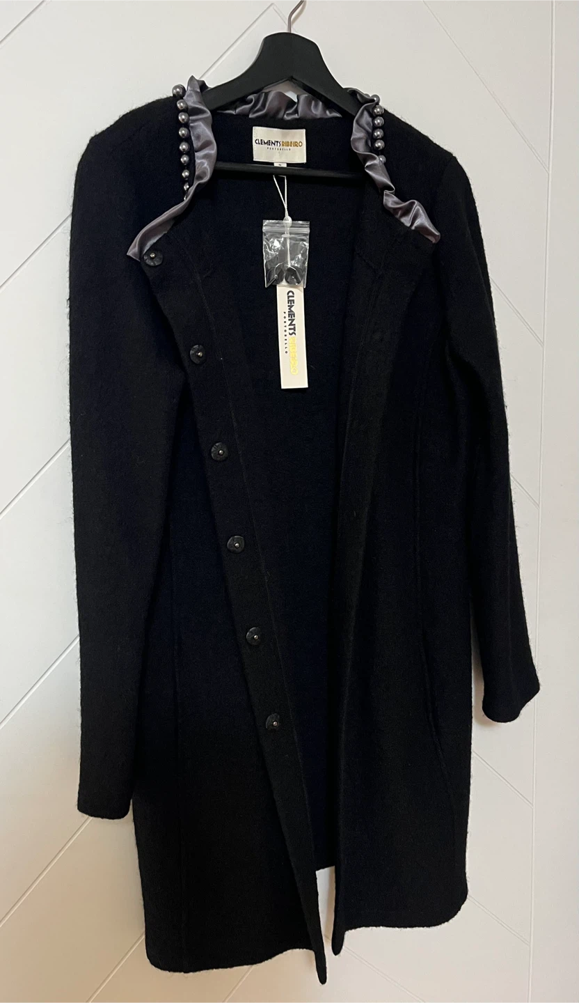 Clements Ribeiro Luxurious Wool Black Coat Women Size M-L - photo 4