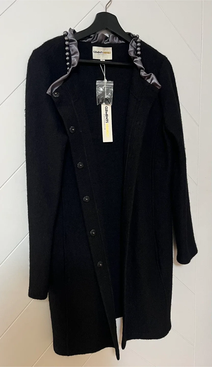 Clements Ribeiro Luxurious Wool Black Coat Women Size M-L image indicator(5)