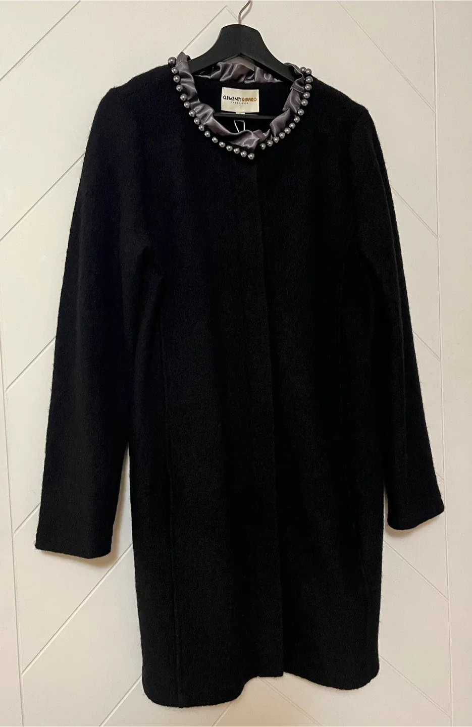 Clements Ribeiro Luxurious Wool Black Coat Women Size M-L image indicator(8)