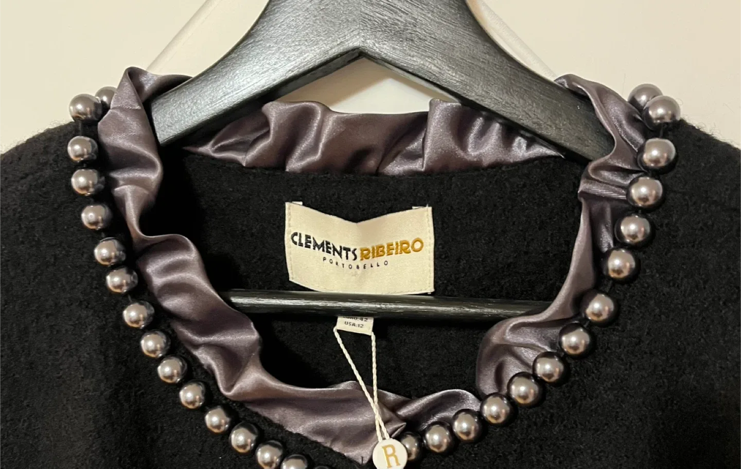 Clements Ribeiro Luxurious Wool Black Coat Women Size M-L image indicator(9)