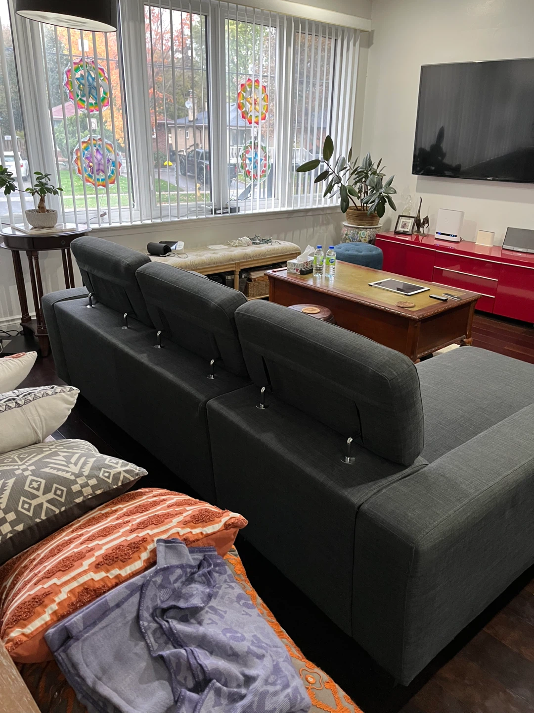Grey Fabric Sectional Sofa - photo 5