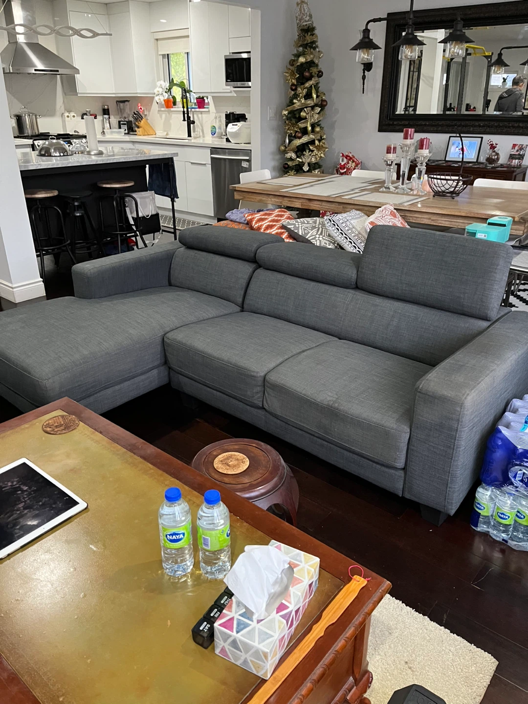 Grey Fabric Sectional Sofa - photo 3