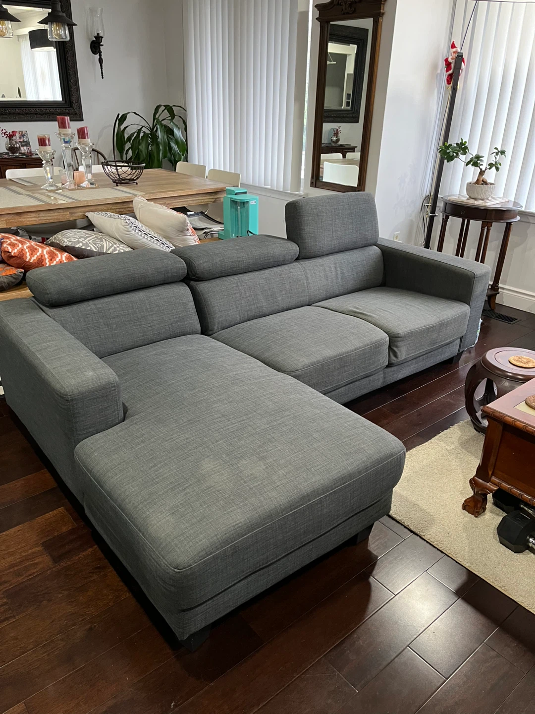 Grey Fabric Sectional Sofa - photo 4