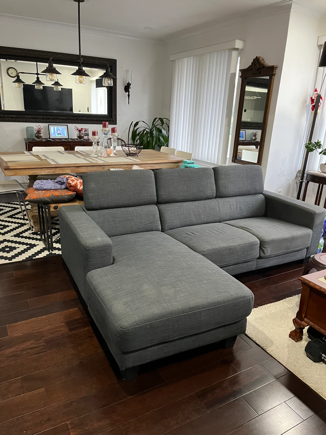 Grey Fabric Sectional Sofa - photo 2