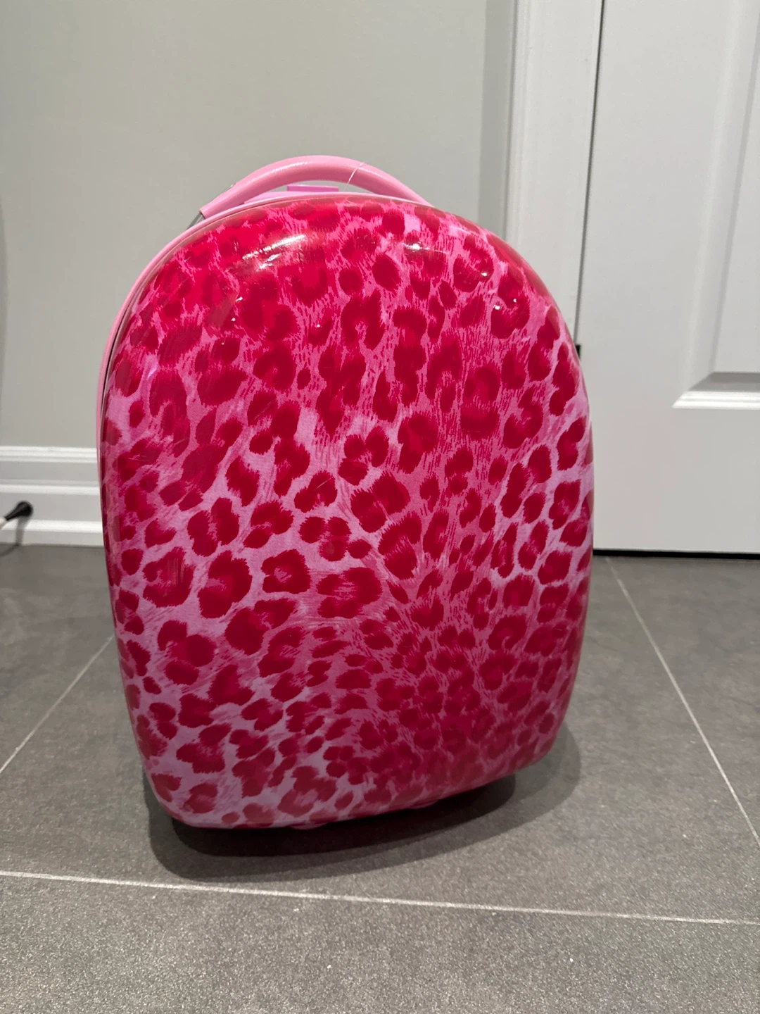 Heys Pink Leopard Print Kids Rolling Luggage