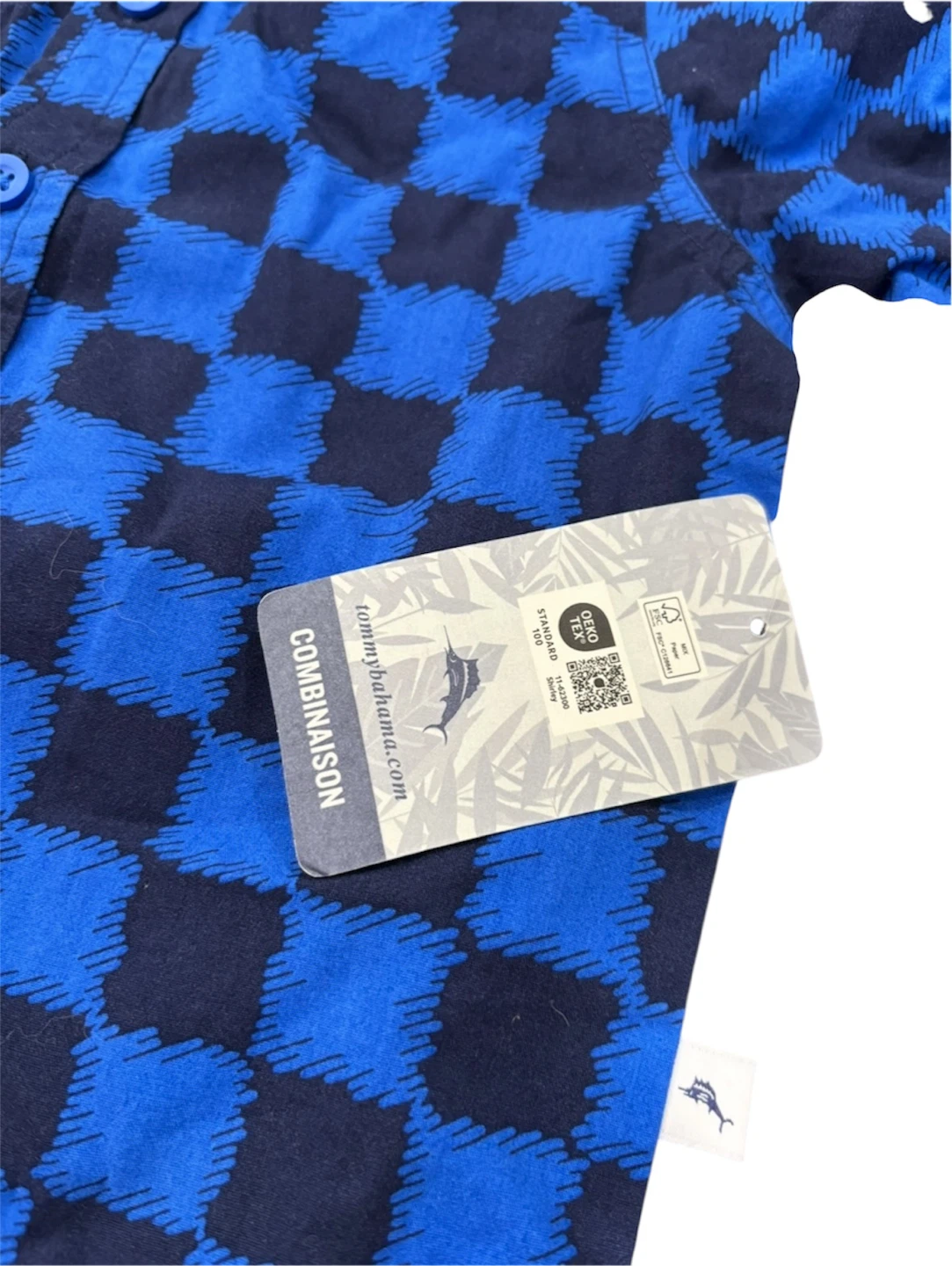 Tommy Bahama Boy's Blue Checkered Shirt Size XS (4) - photo 4