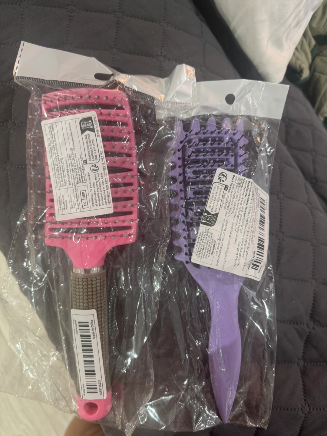 Pink & Purple Detangling Hair Brushes - New