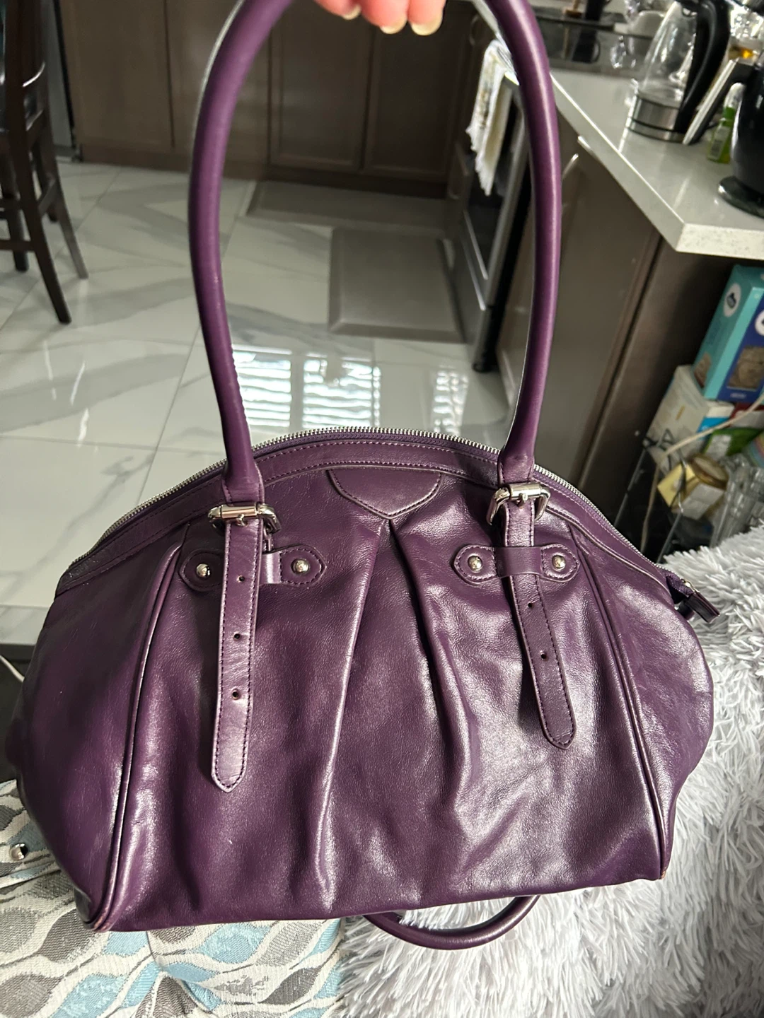 Danier Purple Leather Handbag