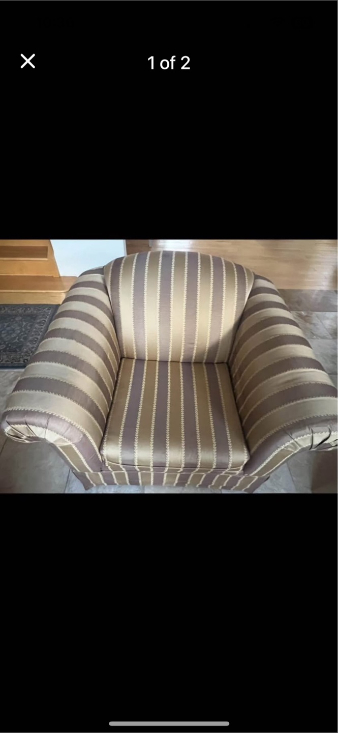 Striped Accent Armchair