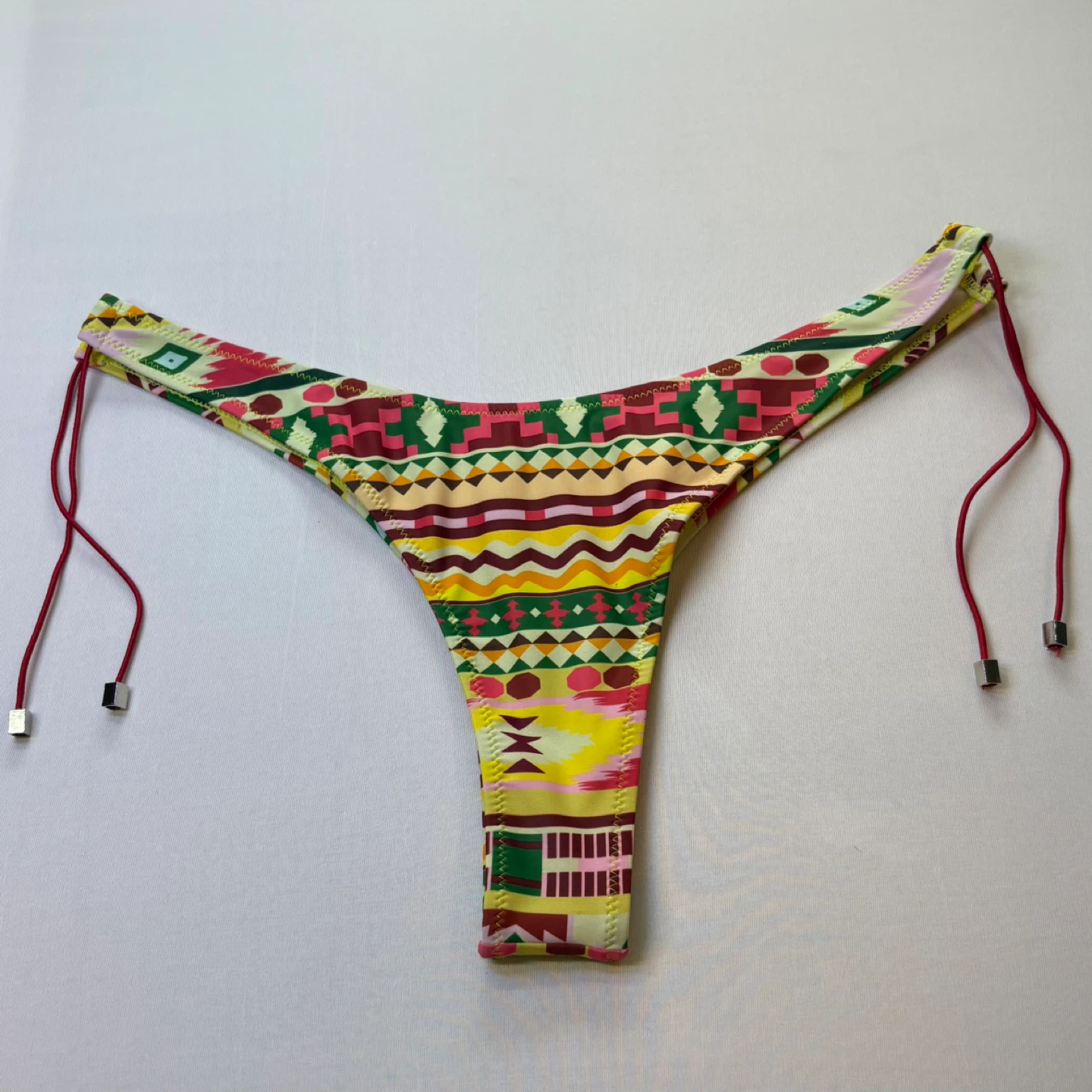 Muolux Colorful Geometric Print Lace Up Bikini Swimsuit Set Sz L - photo 5