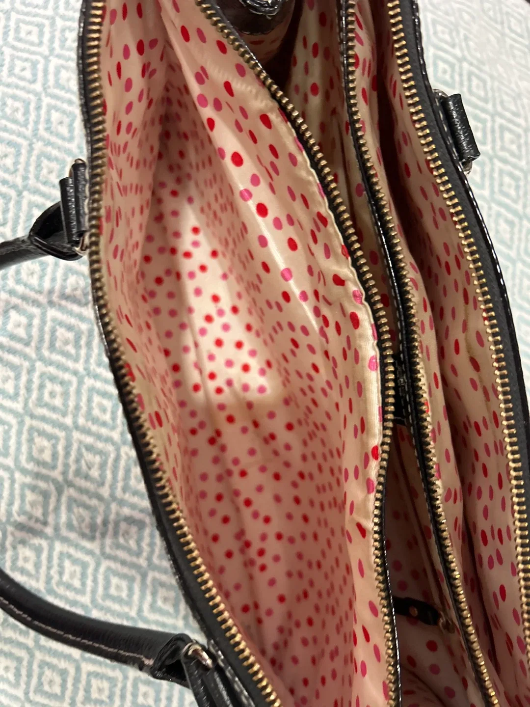 Kate Spade Black Leather Satchel image indicator(4)