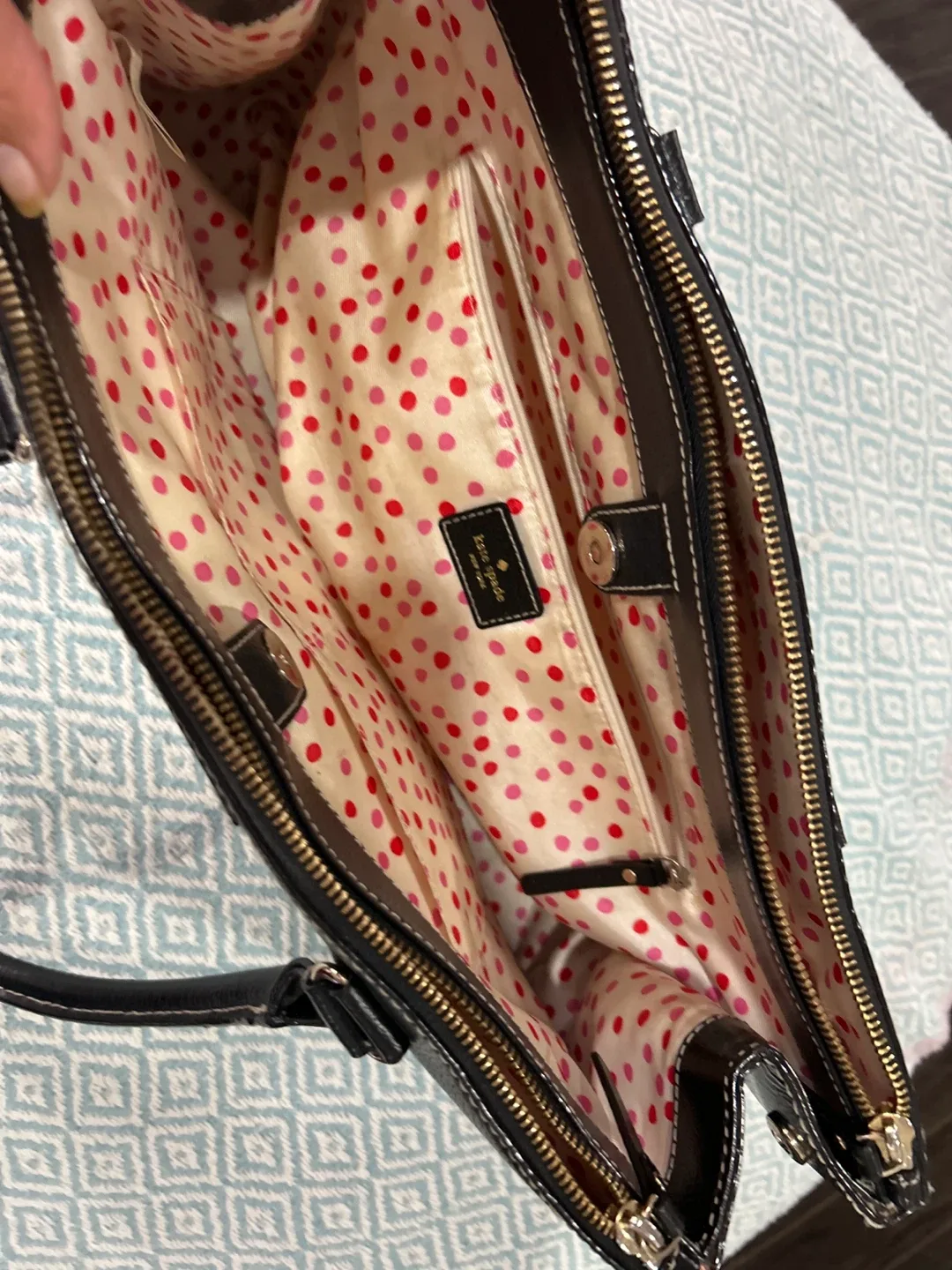 Kate Spade Black Leather Satchel image indicator(5)