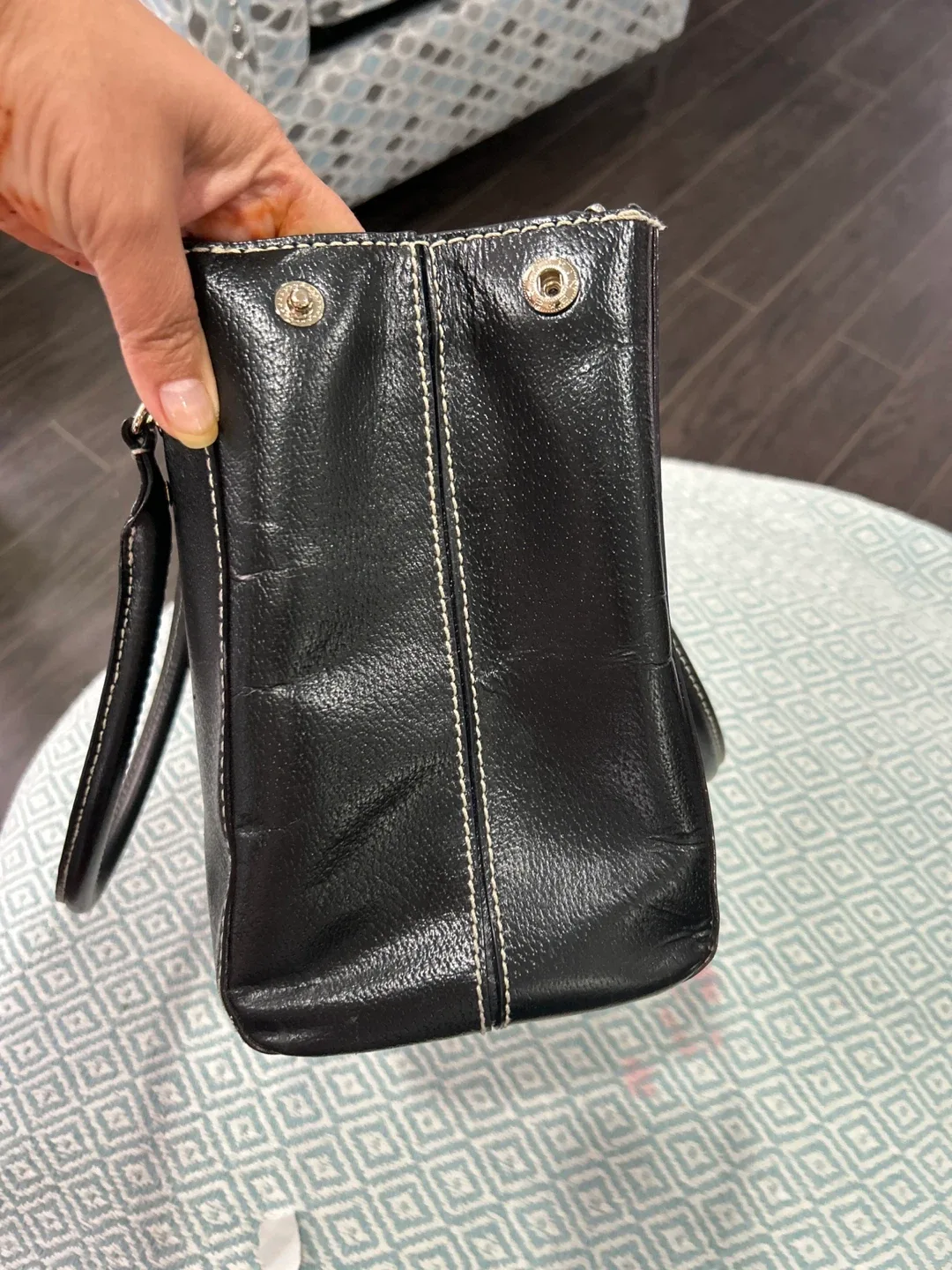 Kate Spade Black Leather Satchel image indicator(7)