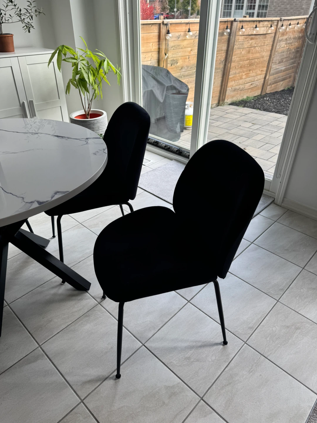 Black Velvet Dining Chairs - Set of 4